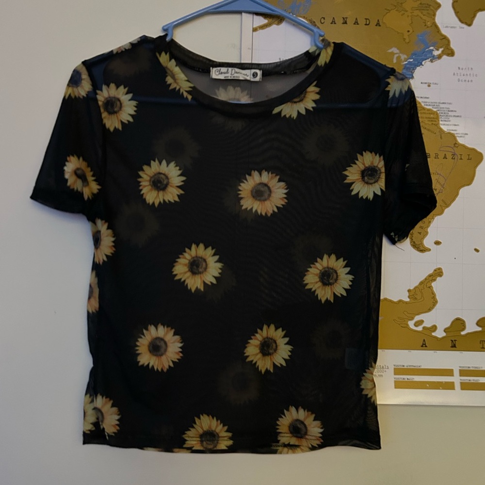 Sheer sunflower crop top